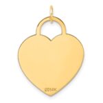 14K Polished Engravable 23mm Heart Disc Pendant - Image 3