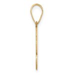 14k Brushed Border Script Number 2 Pendant - Image 2