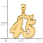 14k Brushed Border Script Number 45 Pendant - Image 4