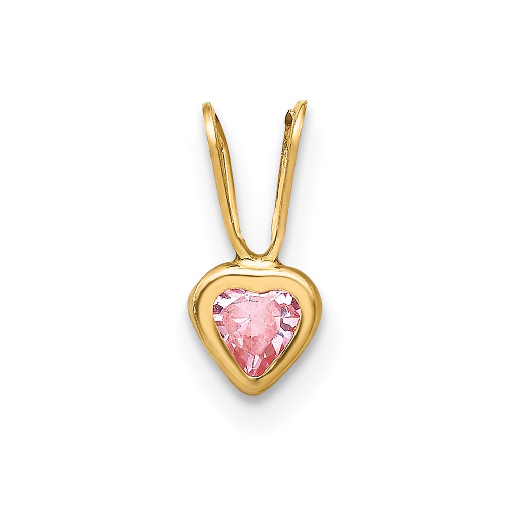 SE2230.jpg 14k Madi K Pink CZ Heart Pendant - Image 1