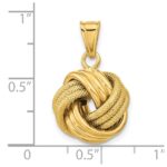 14k Polished Textured Love Knot Pendant - Image 2