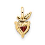 14K Heart-shaped Garnet and Peridot Apple Pendant - Image 3