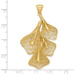 14k Polished Filigree Calla Lily Flower Pendant - Image 4