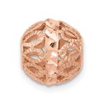 14k Rose Gold Diamond-cut Filigree Ball Chain Slide - Image 2