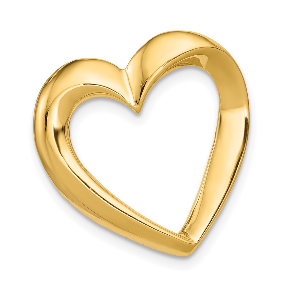 SL224.jpg 14k Polished Heart Slide Fits up to 4mm Regular/6mm Fancy or Reversible Omega - Image 1