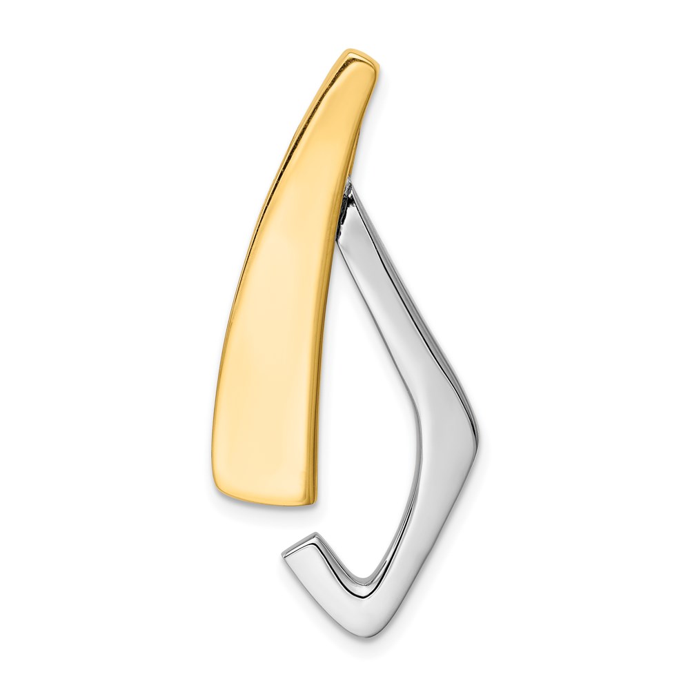 SL240.jpg 14k Two-tone Polished Slide Fits up to 6mm Regular/8mm Fancy or Reversible Omega - Image 1