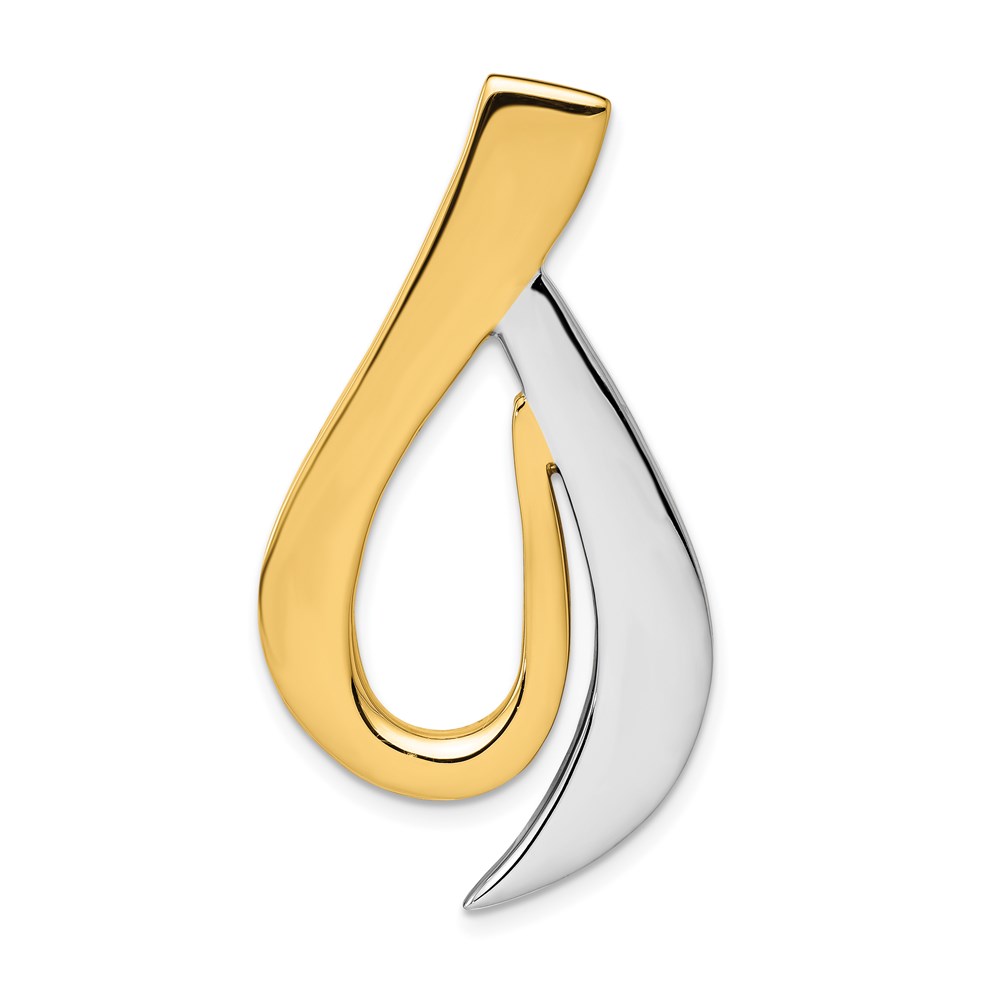 SL245.jpg 14k Two-tone Polished Slide Fits up to 6mm Regular/8mm Fancy or Reversible Omega - Image 1