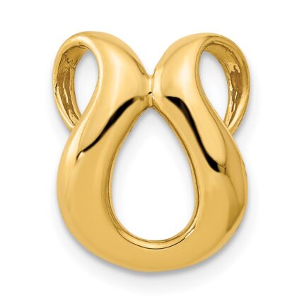 14k Polished Slide Fits up to 2mm Regular/4mm Fancy or Reversible Omega