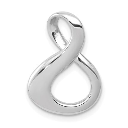 14k White Gold Polished Slide Fits up to 3mm Regular/6mm Fancy or Reversible Omega