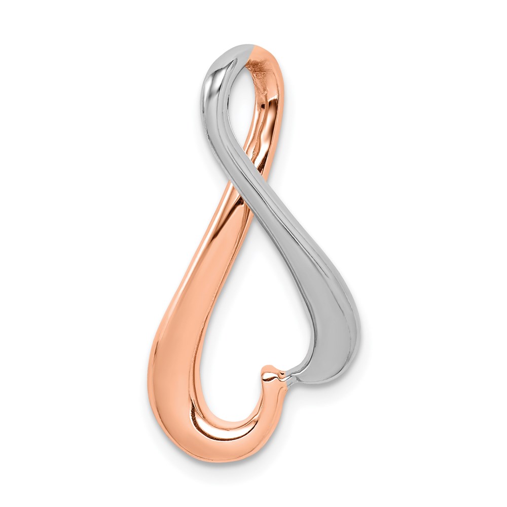 SL472.jpg 14K White and Rose Gold Slide Fits up to 4mm Regular/6mm Fancy or Reversible Omega - Image 1