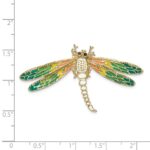 14K Multi-Color Enameled Dragonfly Omega Slide - Image 3