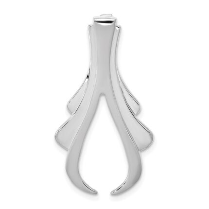 14k White Gold Polished Slide Fits up to 6mm Regular/8mm Fancy or Reversible Omega