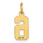 14k Small Brushed Diamond-cut Number 6 Charm - Image 3