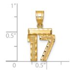 14k Small Brushed Diamond-cut Number 17 Charm - Image 3