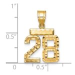 14k Small Brushed Diamond-cut Number 28 Charm - Image 2