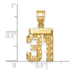 14k Small Brushed Diamond-cut Number 31 Charm - Image 2