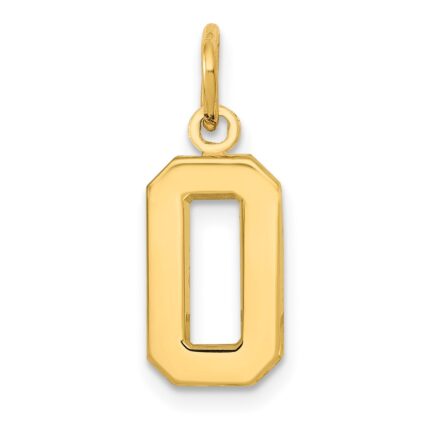 14k Small Polished Number 0 Charm
