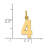 14k Small Polished Number 4 Charm - Image 4