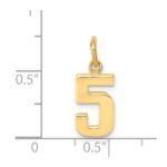 14k Small Polished Number 5 Charm - Image 4