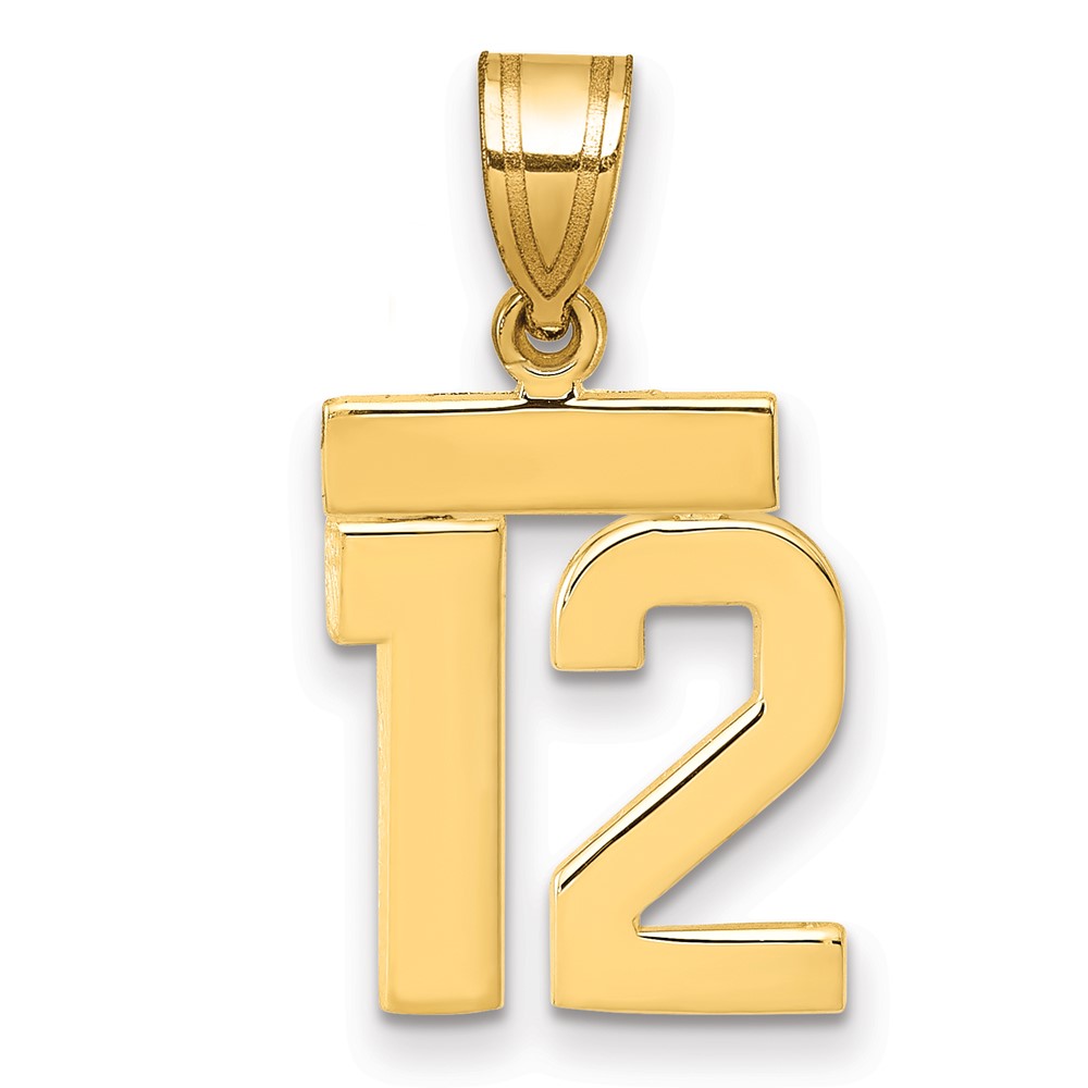 SP12.jpg 14k Small Polished Number 12 Charm - Image 1