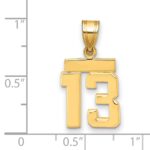 14k Small Polished Number 13 Charm - Image 2