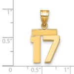 14k Small Polished Number 17 Charm - Image 2