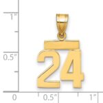 14k Small Polished Number 24 Charm - Image 2