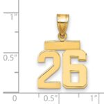 14k Small Polished Number 26 Charm - Image 2