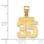 14k Small Polished Number 35 Charm - Image 2