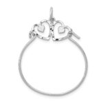 14k White Gold Diamond-cut Heart Charm Holder Pendant