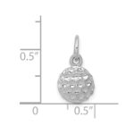 14k White Gold Domed Golf Ball Charm - Image 4