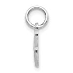 14KW White Gold Casted Script Letter K Initial Charm - Image 2