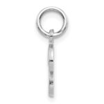 14KW White Gold Casted Script Letter P Initial Charm - Image 2