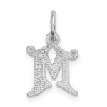 14KW Diamond-cut Letter M Initial Charm - Image 4
