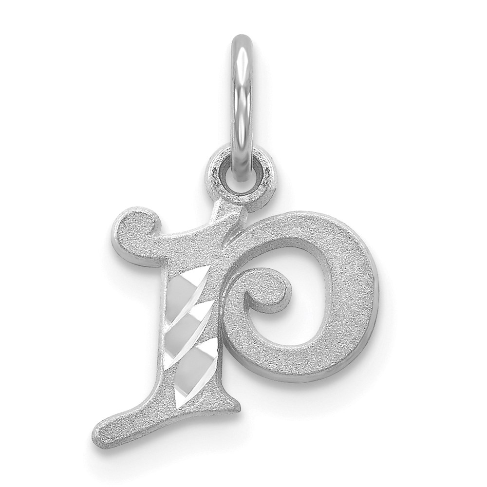WCH139-P.jpg 14KW Diamond-cut Letter P Initial Charm - Image 1