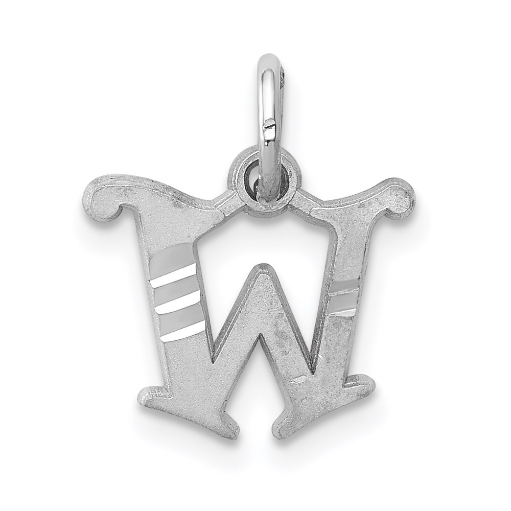 WCH139-W.jpg 14KW Diamond-cut Letter W Initial Charm - Image 1