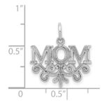 14k White Gold MOM Charm - Image 4
