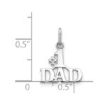 14k White Gold #1 DAD Charm - Image 4