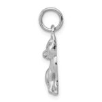 14k White Gold Cat Charm - Image 2