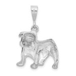 14k White Gold Bulldog Pendant - Image 3