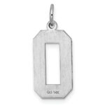 14kw Large Brushed Diamond-cut Number 0 Charm - Image 4