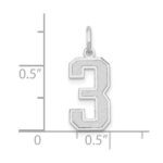 14kw Medium Satin Number 3 Charm - Image 3