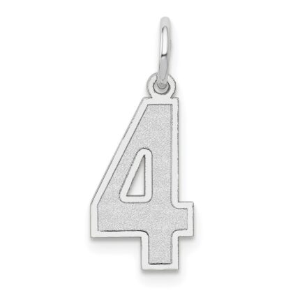 14kw Medium Satin Number 4 Charm