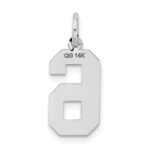 14kw Medium Satin Number 6 Charm - Image 4