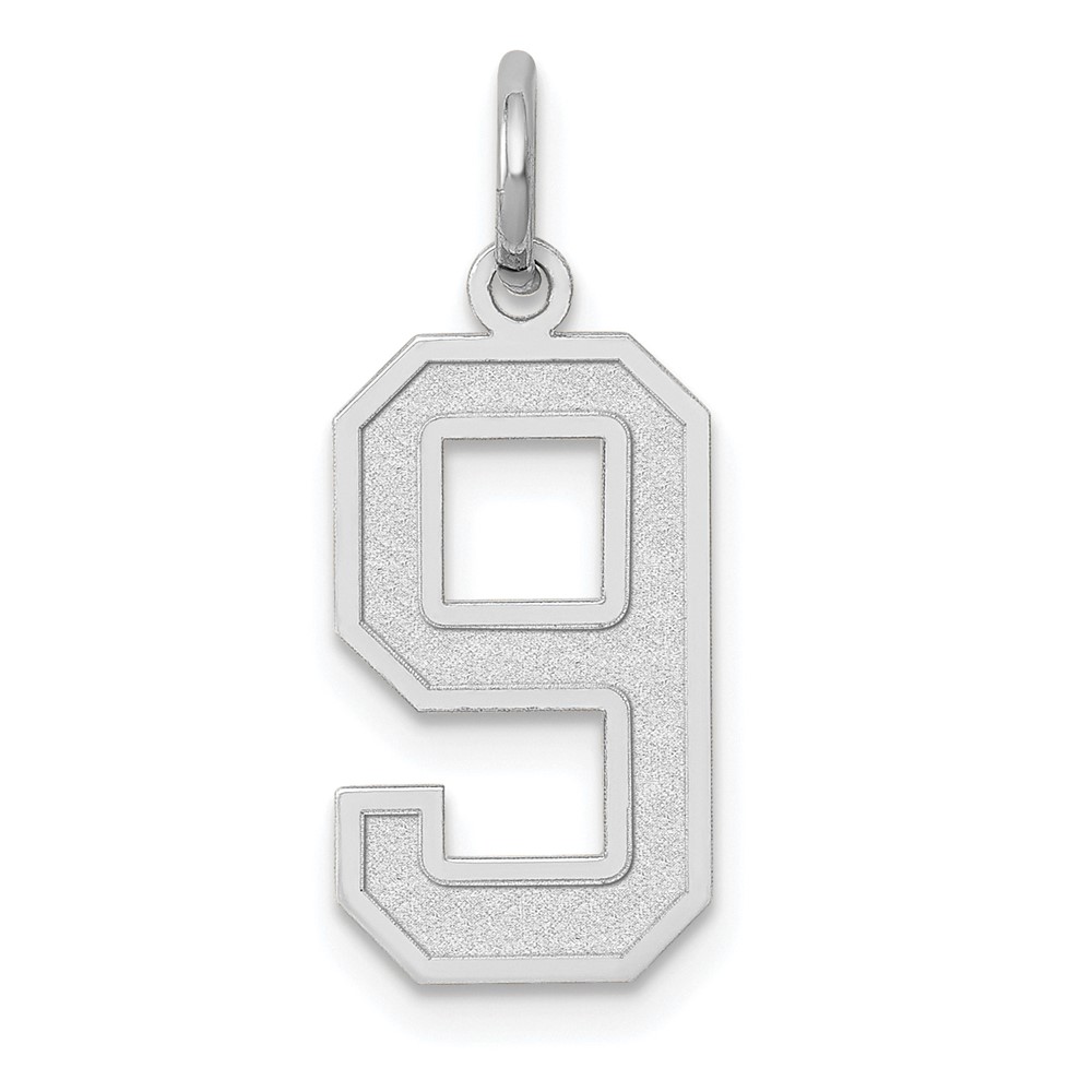 WSM09.jpg 14kw Medium Satin Number 9 Charm - Image 1