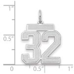 14kw Medium Satin Number 32 Charm - Image 2