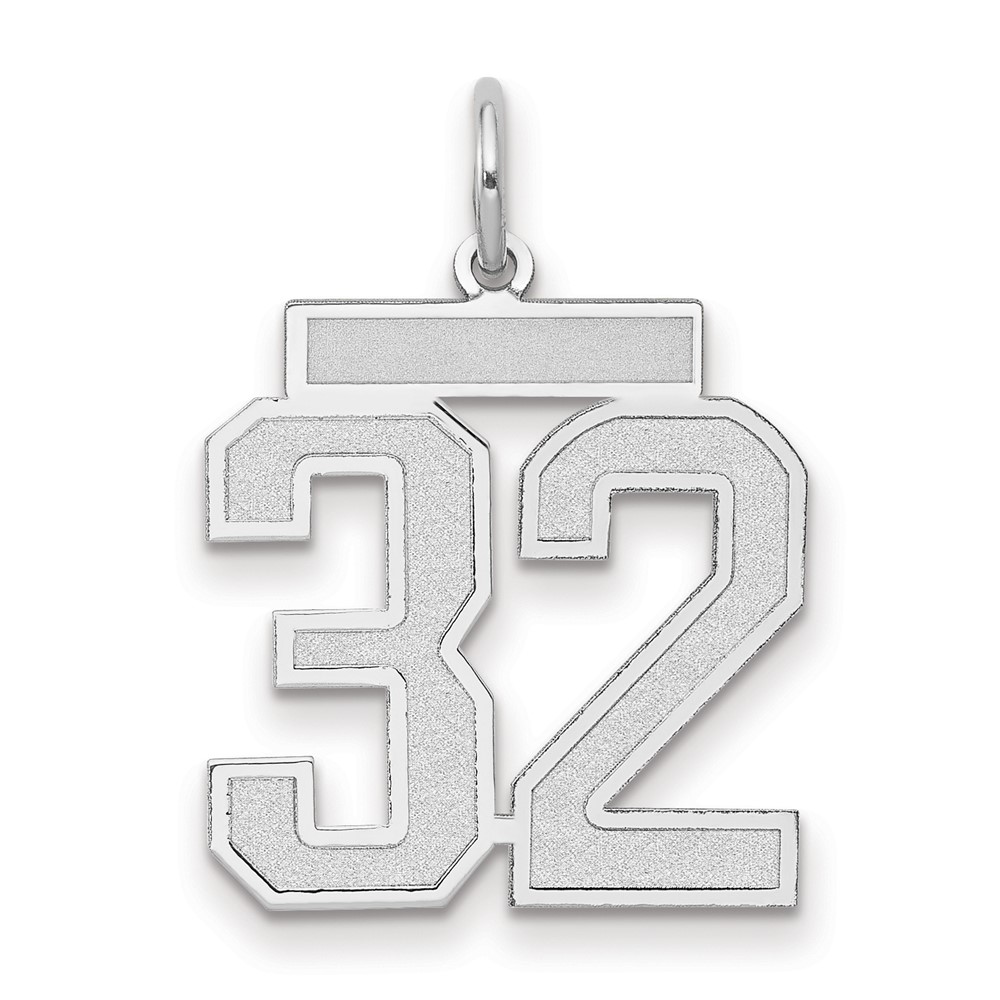 WSM32.jpg 14kw Medium Satin Number 32 Charm - Image 1