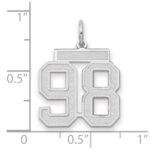 14kw Medium Satin Number 98 Charm - Image 2