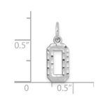 14kw Small Brushed Diamond-cut Number 0 Charm - Image 3