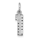 14kw Small Brushed Diamond-cut Number 1 Charm